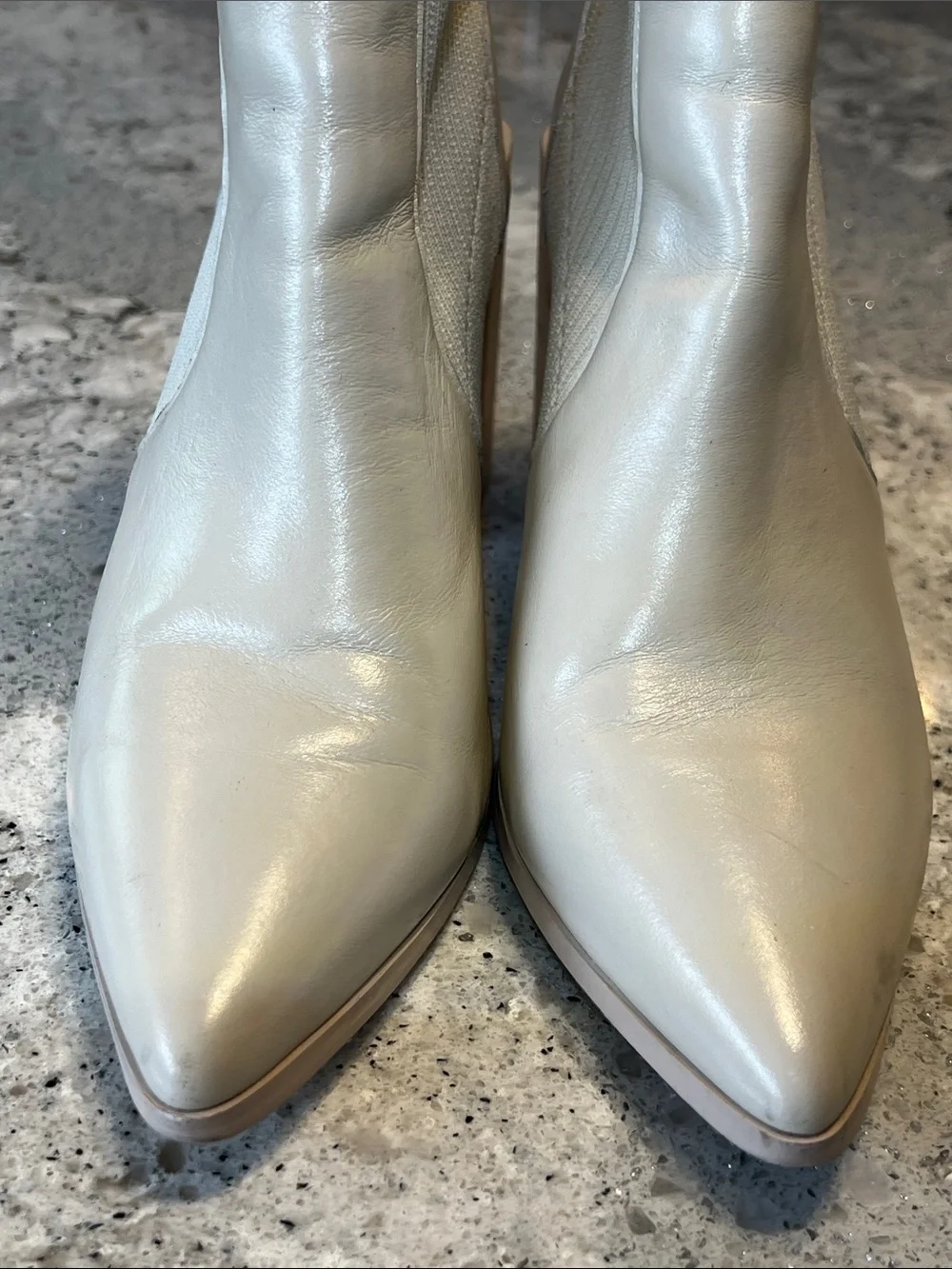 Steve Madden Tackle Sock Booties - Bone Leather - Size 7.5 EUC